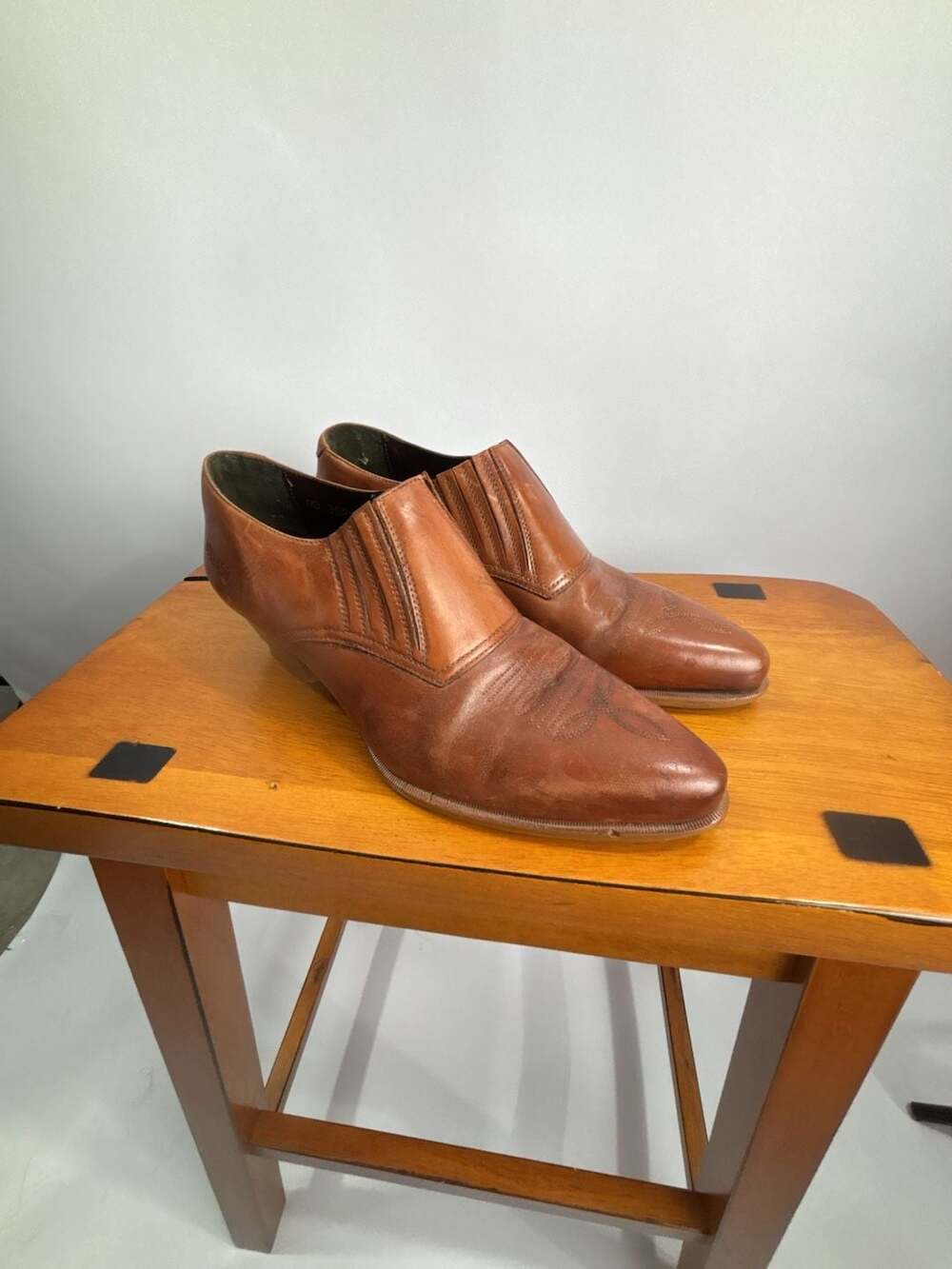 Durango Western Booties Size 7M Brown Leather Pointed Toe Slip On